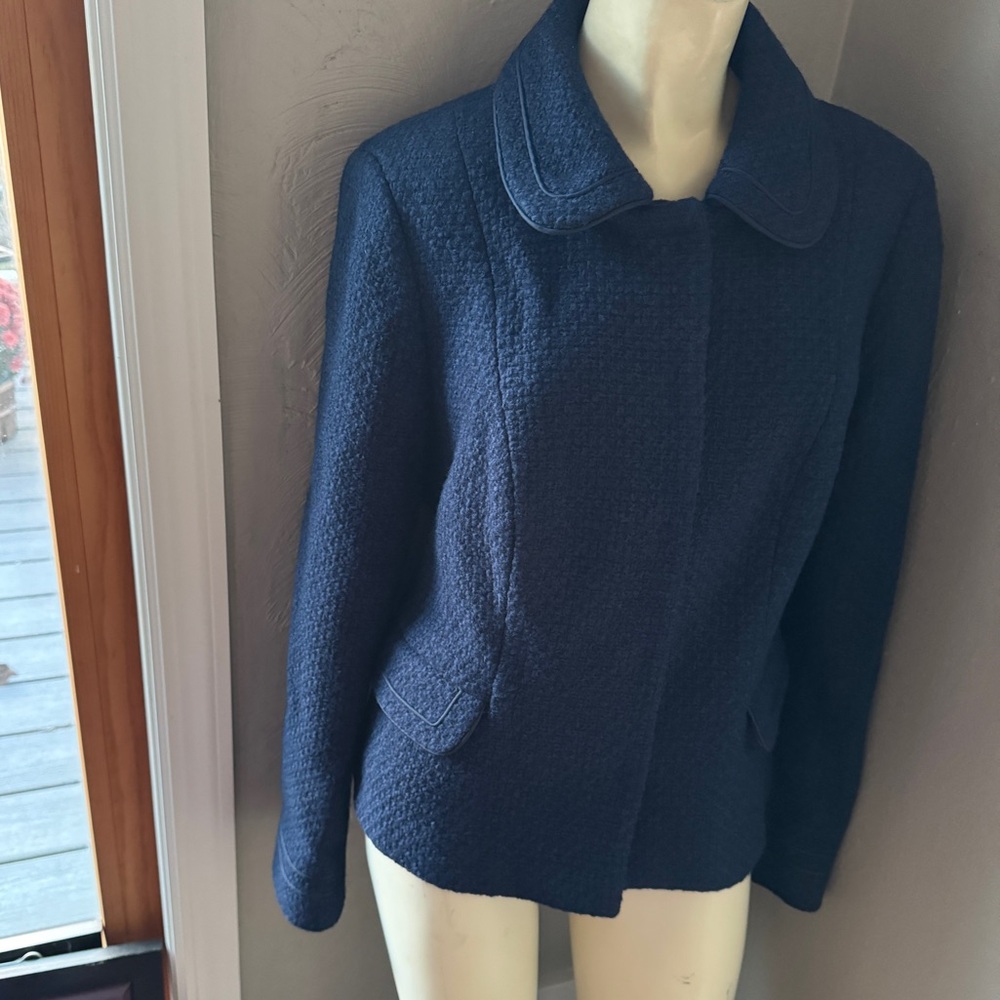Boden wool tweed blazer or jacket navy blue size 10 nwt